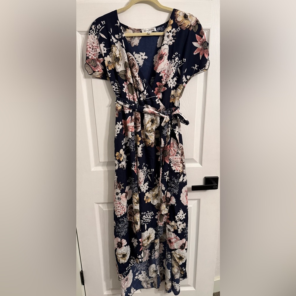Navy Floral Maternity Dress